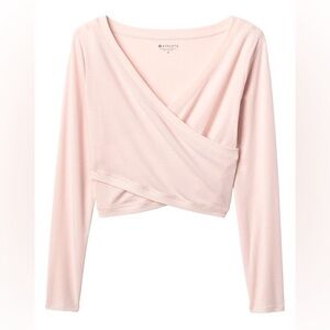 Athleta | Encore Wrap Top Light Pink Long Sleeve